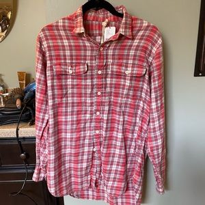 Urban Renewal Button-Up Plaid Shirt